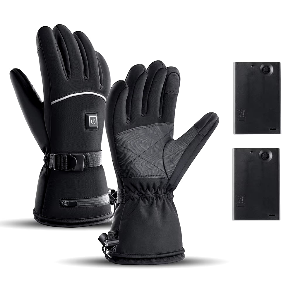 Battery-Powered Electric Heated Motorcycle Gloves with Touch Screen, Waterproof and Thermal Insulation for Outdoor Sports